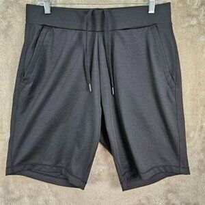 32 Degrees Cool Shorts Men's Size M Black Zip Pockets Drawstring Comfort Waist